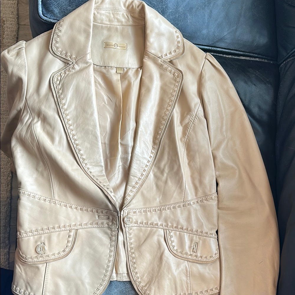 Elegant Tan Real Genuine Leather Women's Jacket